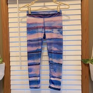 Girls Watercolor cropped leggings